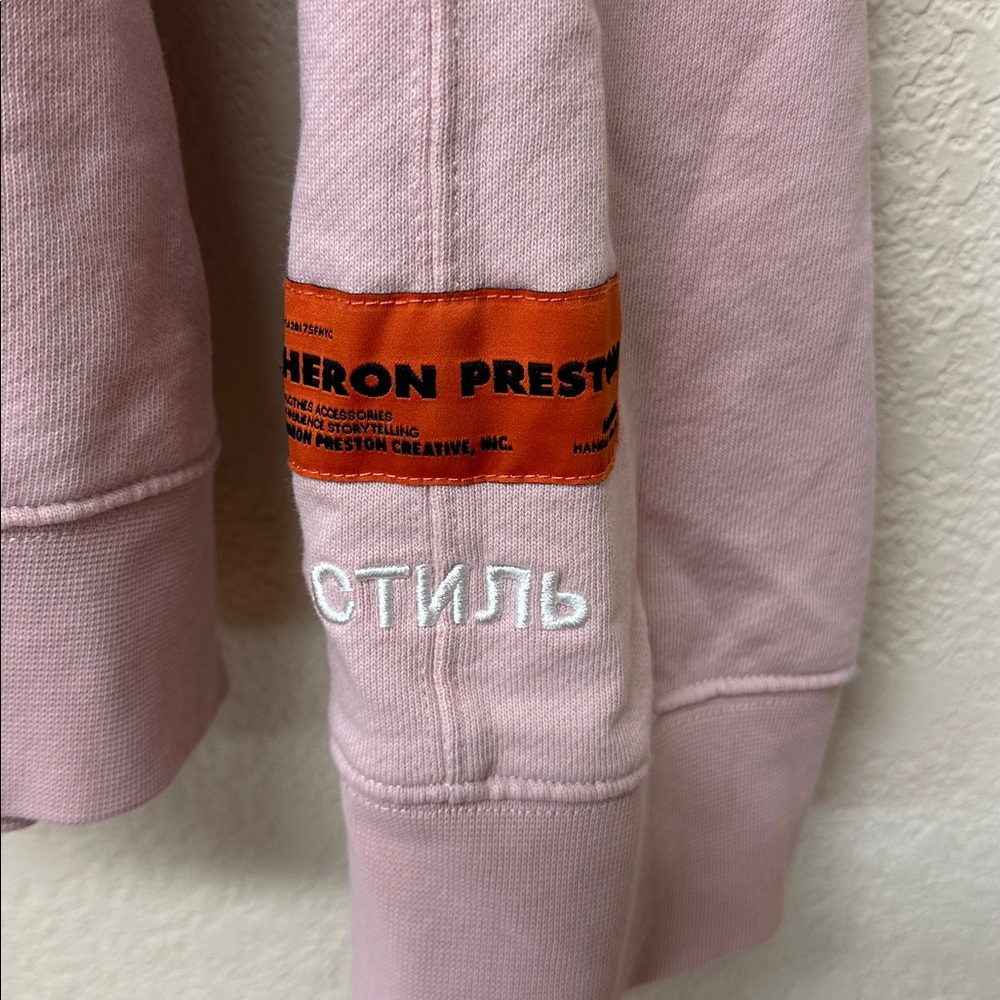 Heron Preston Light Pink baby Graphic sweatshirt size XL - Picture 4 of 8